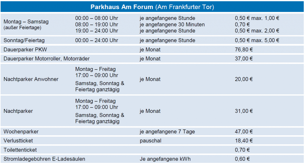 Preise und Konditionen - Hanauer Parkhaus GmbH